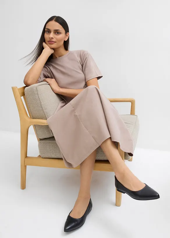 Midikleid aus Materialmix, bonprix