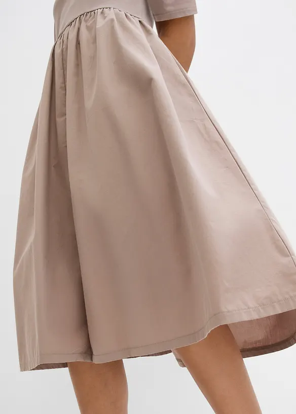 Midikleid aus Materialmix, bonprix