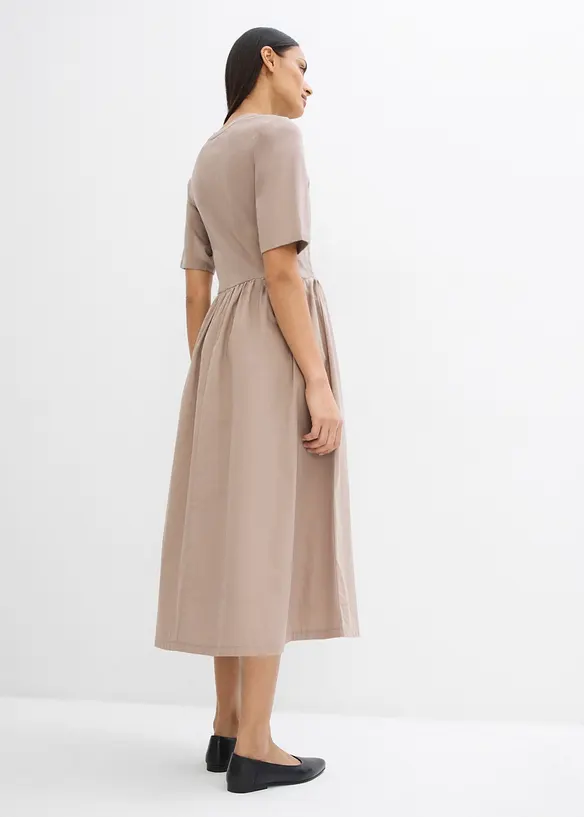 Midikleid aus Materialmix, bonprix