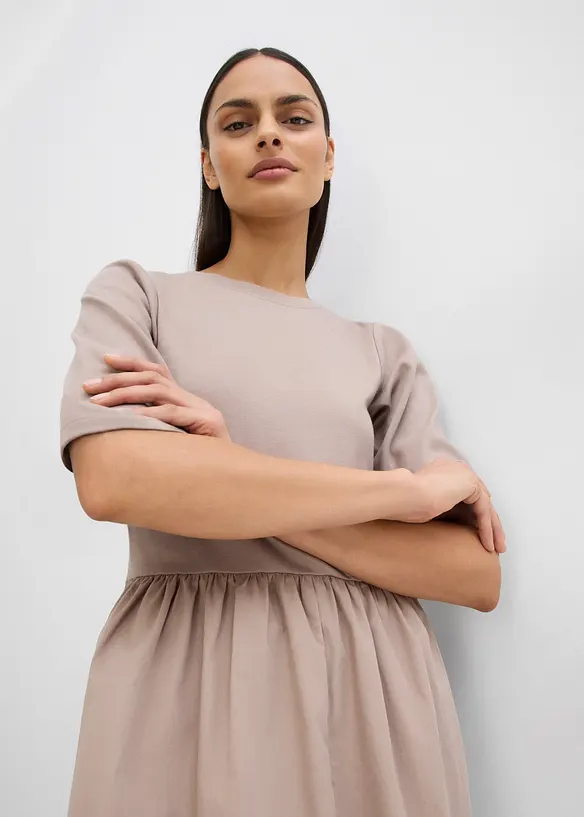 Midikleid aus Materialmix, bonprix