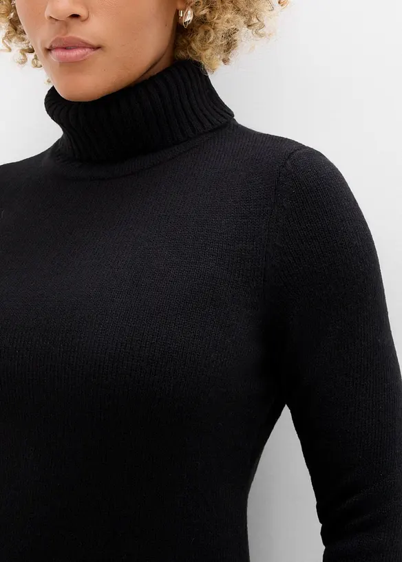 Pull col roul&eacute; basique, bonprix