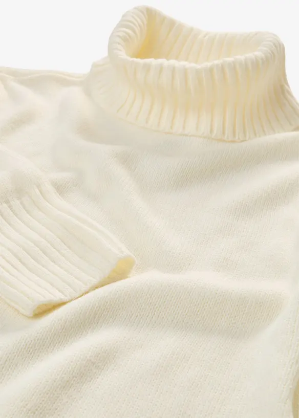 Pull col roul&eacute; basique, bonprix