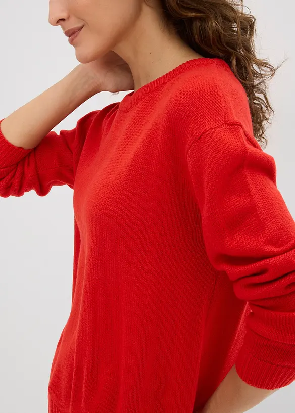 Pull col rond en maille, bonprix