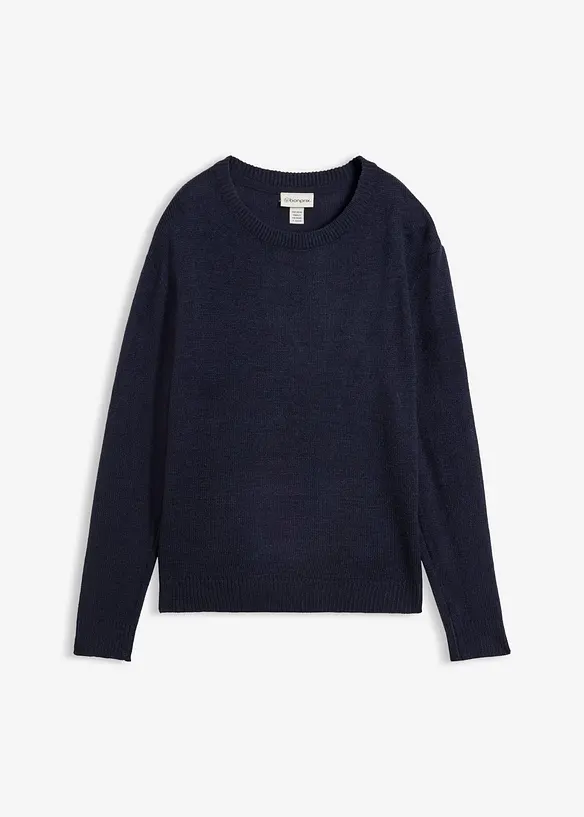 Pull col rond en maille, bonprix