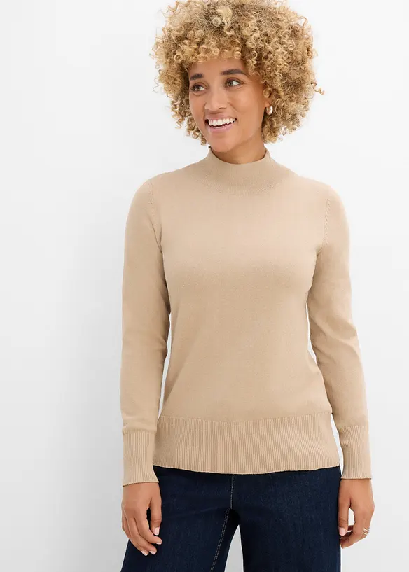 Feinstrickpullover mit recycelter Baumwolle, bonprix