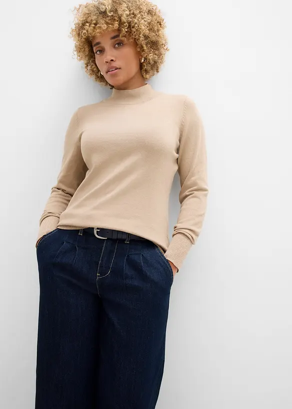 Feinstrickpullover mit recycelter Baumwolle, bonprix