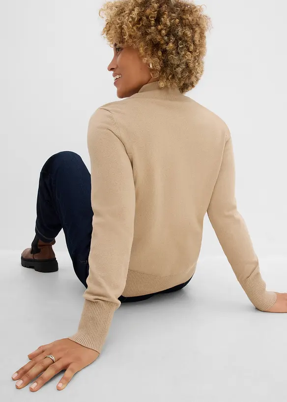 Feinstrickpullover mit recycelter Baumwolle, bonprix