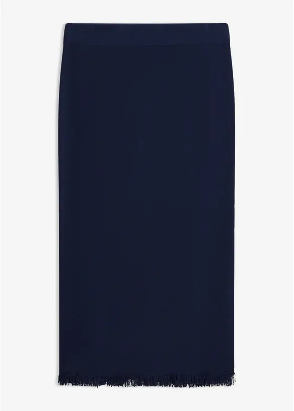 Jupe en maille, finition frang&eacute;e, bonprix