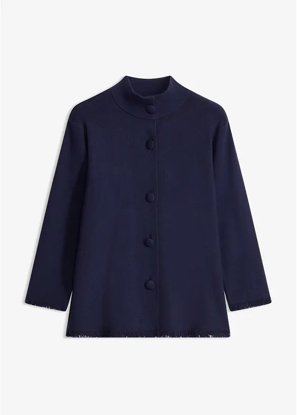 Gilet en maille &agrave; bords frang&eacute;s, bonprix