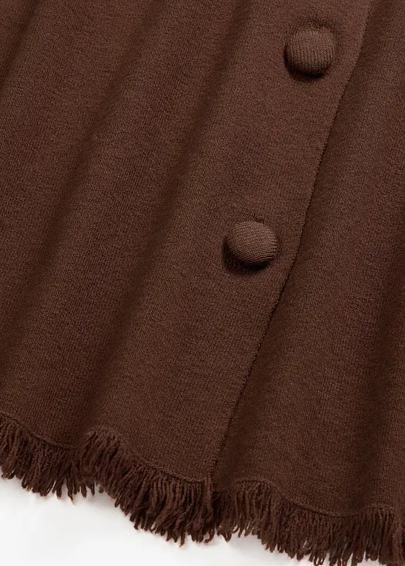 Gilet en maille &agrave; bords frang&eacute;s, bonprix