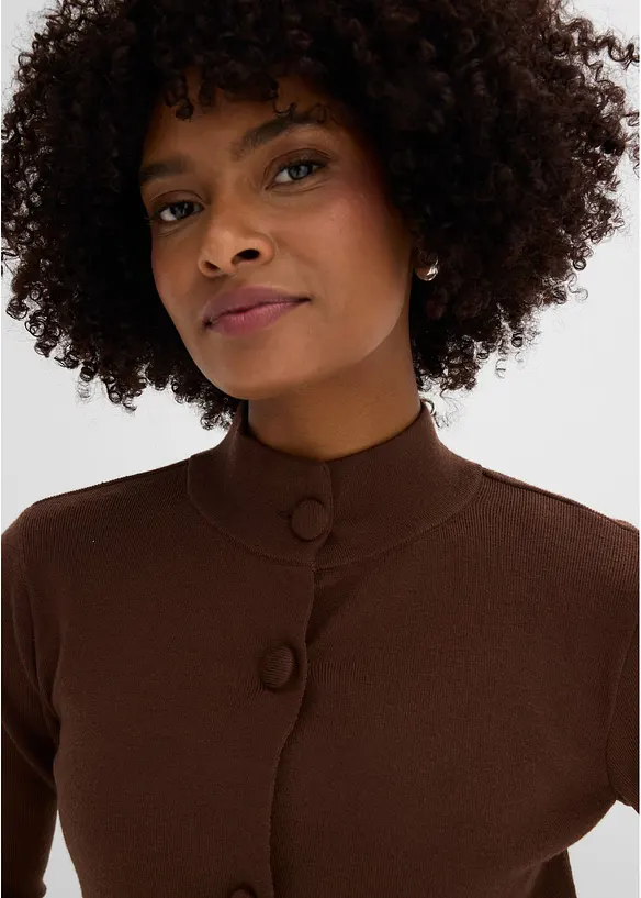 Gilet en maille &agrave; bords frang&eacute;s, bonprix