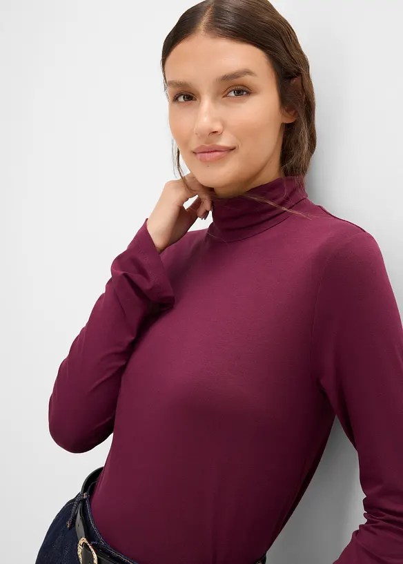 Rollkragenshirt mit dekorativen Kn&ouml;pfen, bonprix