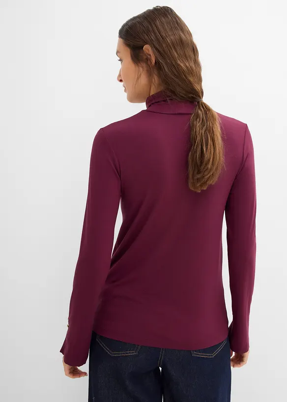 Rollkragenshirt mit dekorativen Kn&ouml;pfen, bonprix