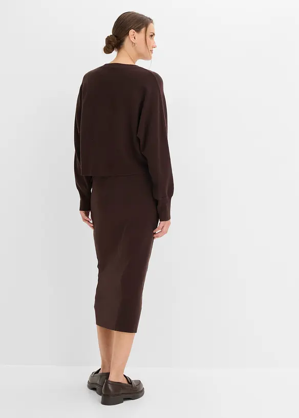 Robe et pull en maille (ens. 2 pces), bonprix