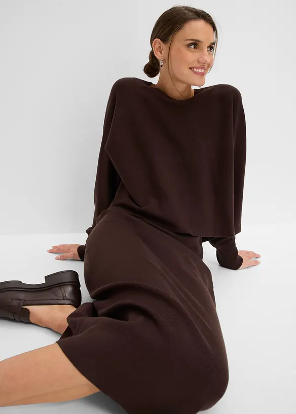 Robe et pull en maille (ens. 2 pces), bonprix
