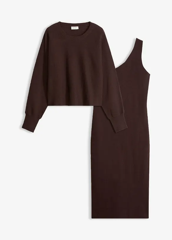 Robe et pull en maille (ens. 2 pces), bonprix