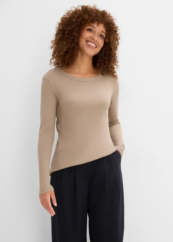 Rippshirt aus reiner Bio-Baumwolle  (4er Pack), bonprix