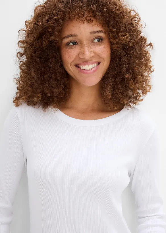 Rippshirt aus reiner Bio-Baumwolle  (4er Pack), bonprix