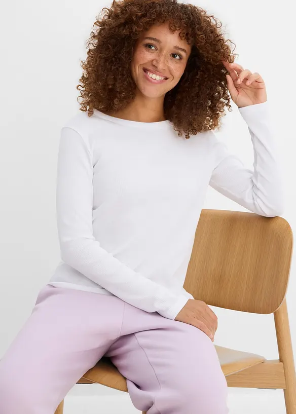 Rippshirt aus reiner Bio-Baumwolle  (4er Pack), bonprix