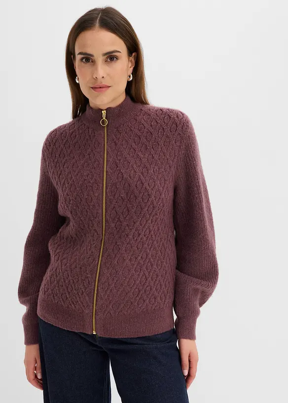 Strickjacke mit Zopfmuster, bonprix