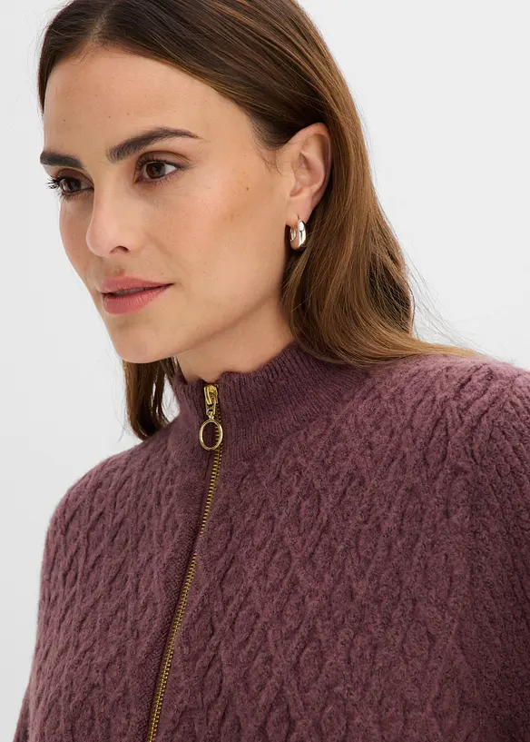 Strickjacke mit Zopfmuster, bonprix
