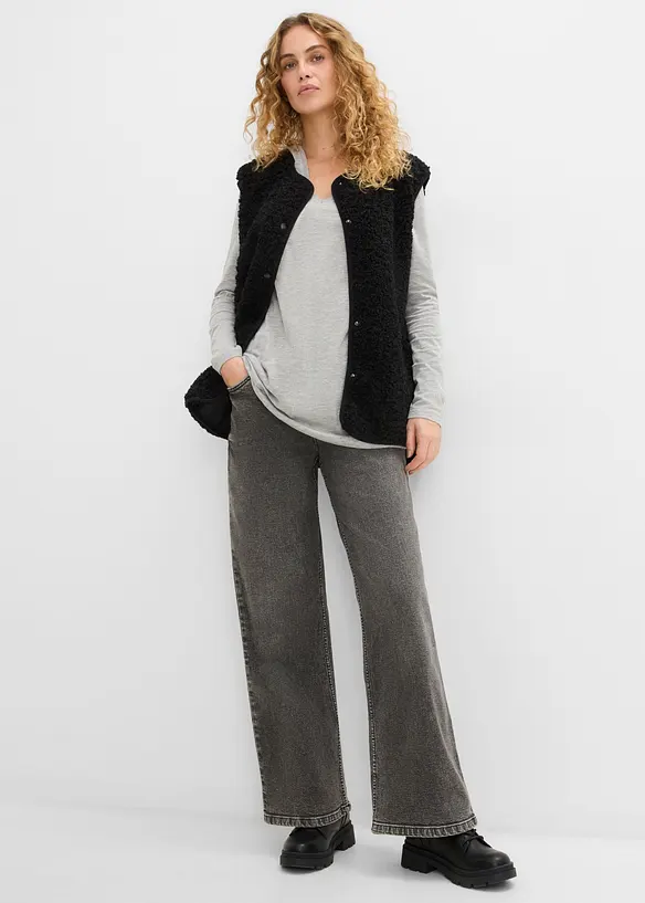 Long T-shirt manches longues &agrave; capuche, bonprix