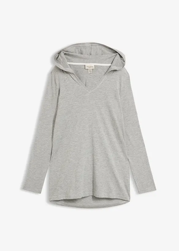 Long T-shirt manches longues &agrave; capuche, bonprix