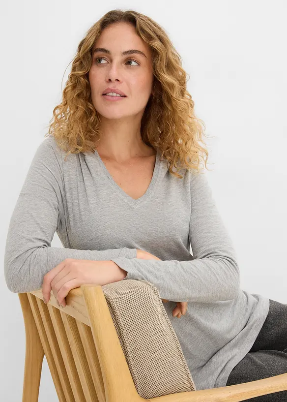 Long T-shirt manches longues &agrave; capuche, bonprix