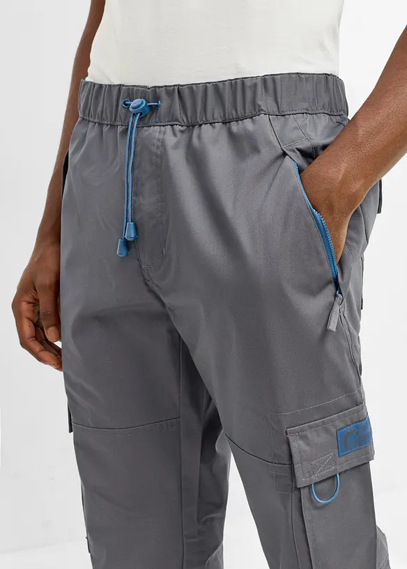 Pantalon cargo droit et d&eacute;contract&eacute; &agrave; taille &eacute;lastiqu&eacute;e, bonprix