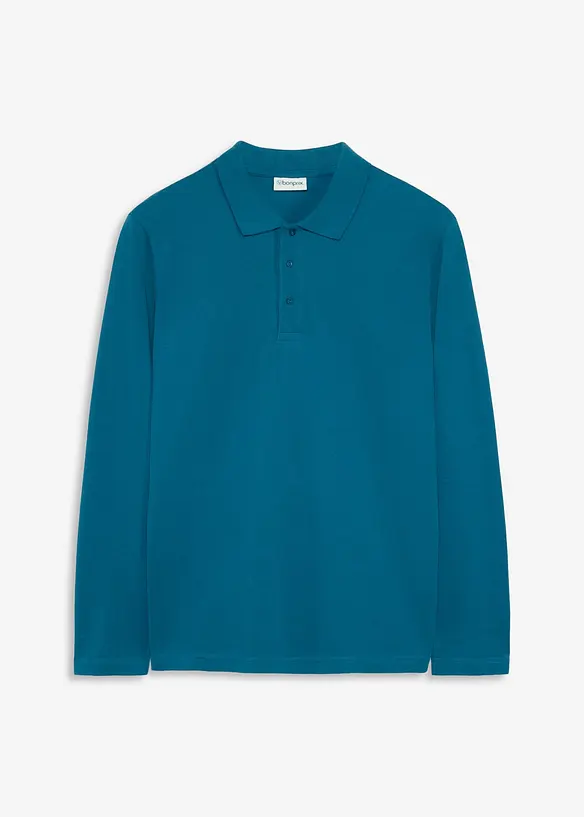 Polo en piqu&eacute;, manches longues, bonprix