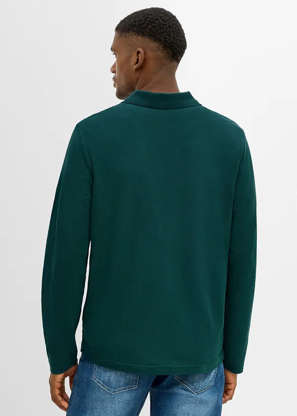 Polo en piqu&eacute;, manches longues, bonprix
