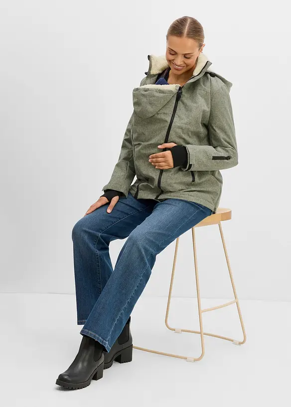 Kuschelige 3-in-1 Umstandsjacke und Tragejacke, bonprix