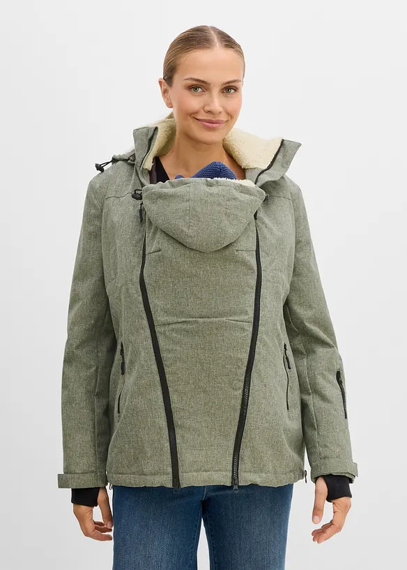 Kuschelige 3-in-1 Umstandsjacke und Tragejacke, bonprix