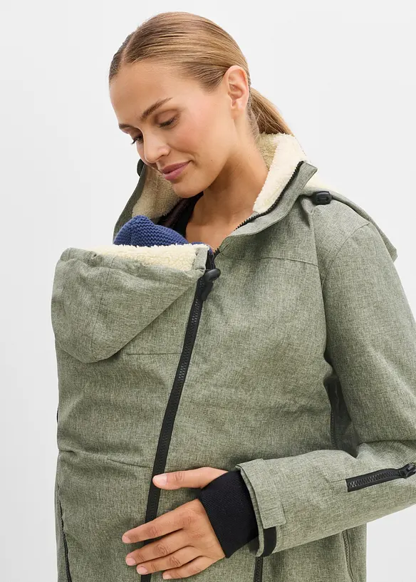 Kuschelige 3-in-1 Umstandsjacke und Tragejacke, bonprix