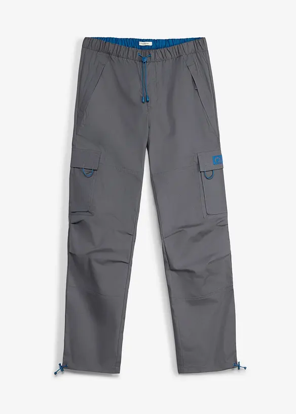 Pantalon cargo droit et d&eacute;contract&eacute; &agrave; taille &eacute;lastiqu&eacute;e, bonprix