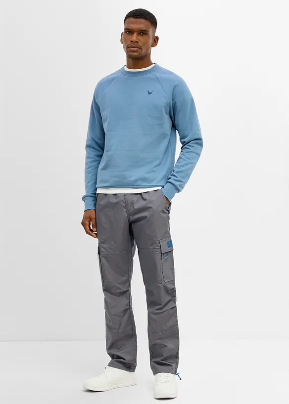 Pantalon cargo droit et d&eacute;contract&eacute; &agrave; taille &eacute;lastiqu&eacute;e, bonprix
