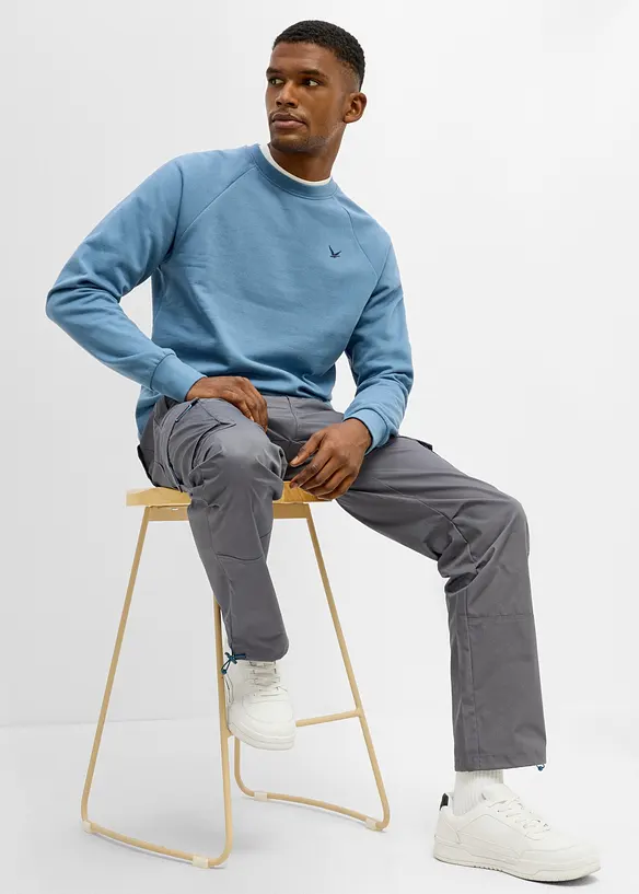 Pantalon cargo droit et d&eacute;contract&eacute; &agrave; taille &eacute;lastiqu&eacute;e, bonprix