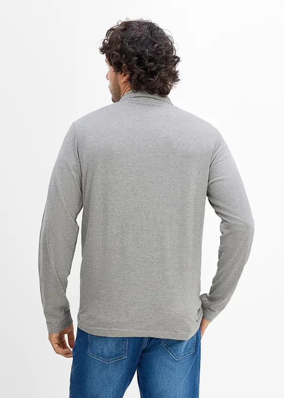 Lot de 2 polos &agrave; manches longues et poche poitrine, bonprix