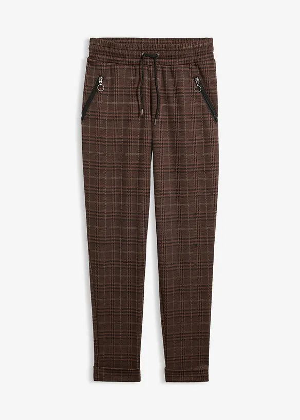 Pantalon jogger &agrave; carreaux Prince de Galles, bonprix
