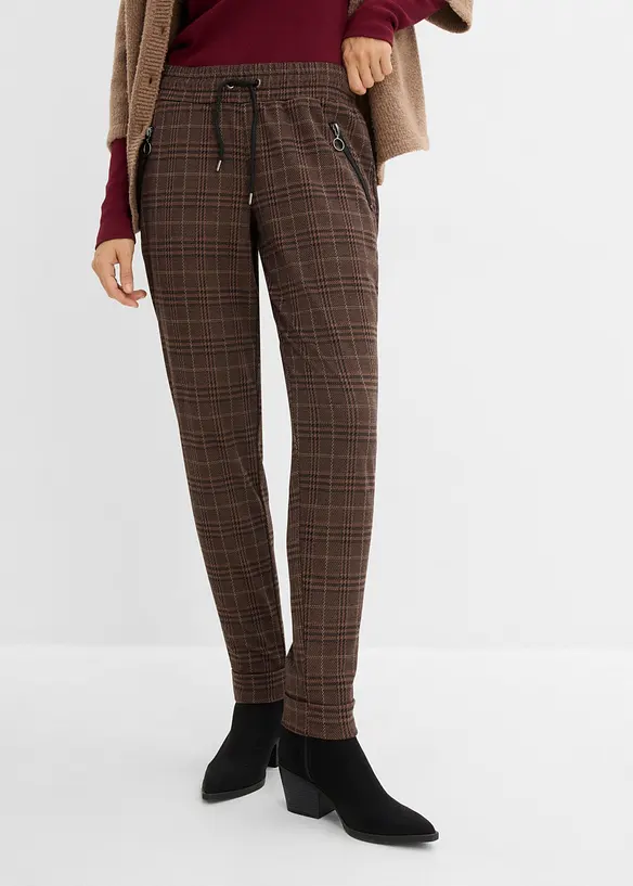 Pantalon jogger &agrave; carreaux Prince de Galles, bonprix