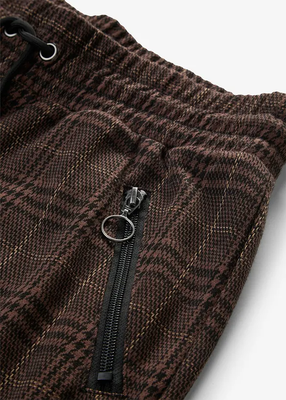 Pantalon jogger &agrave; carreaux Prince de Galles, bonprix
