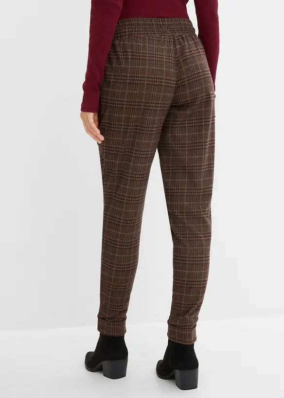 Pantalon jogger &agrave; carreaux Prince de Galles, bonprix