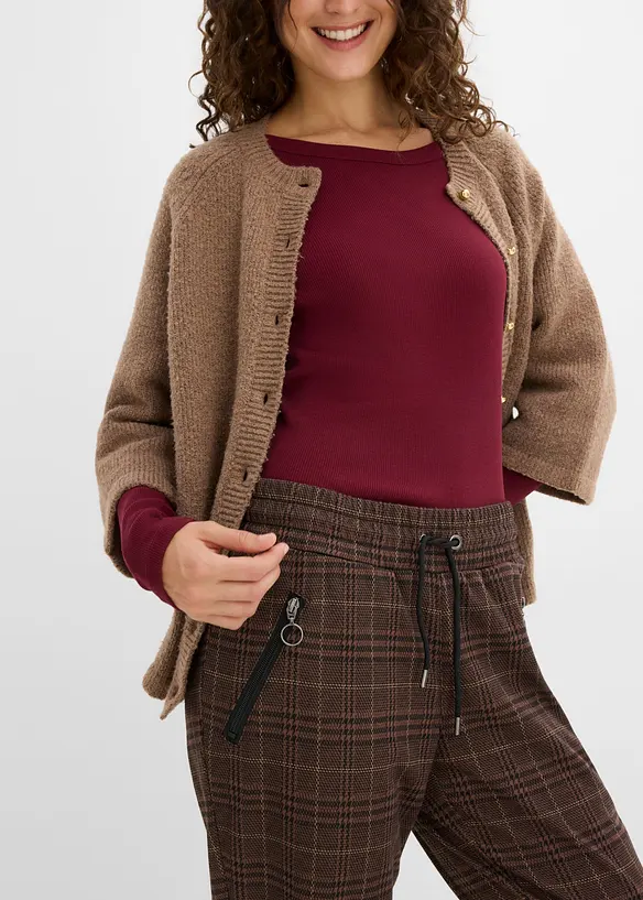 Pantalon jogger &agrave; carreaux Prince de Galles, bonprix