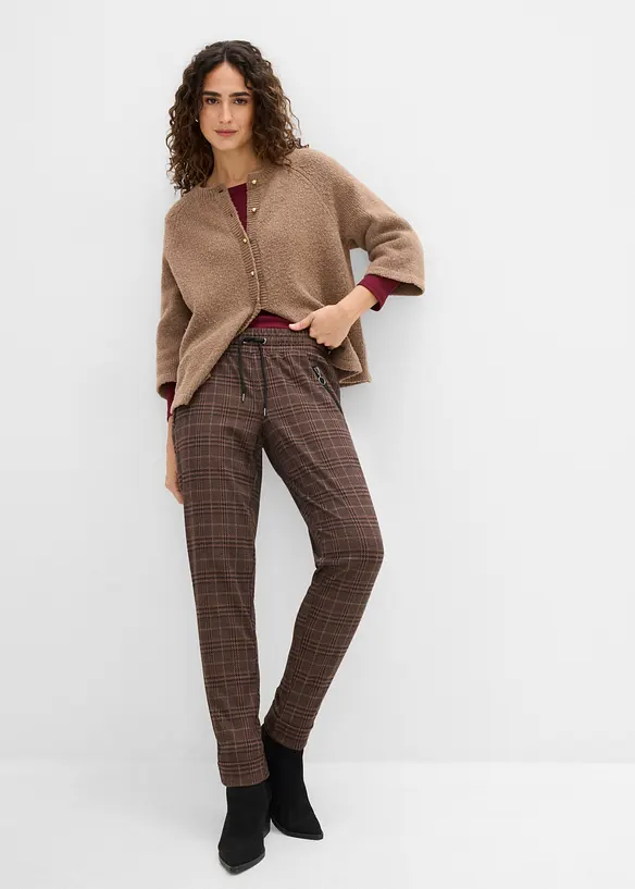 Pantalon jogger &agrave; carreaux Prince de Galles, bonprix
