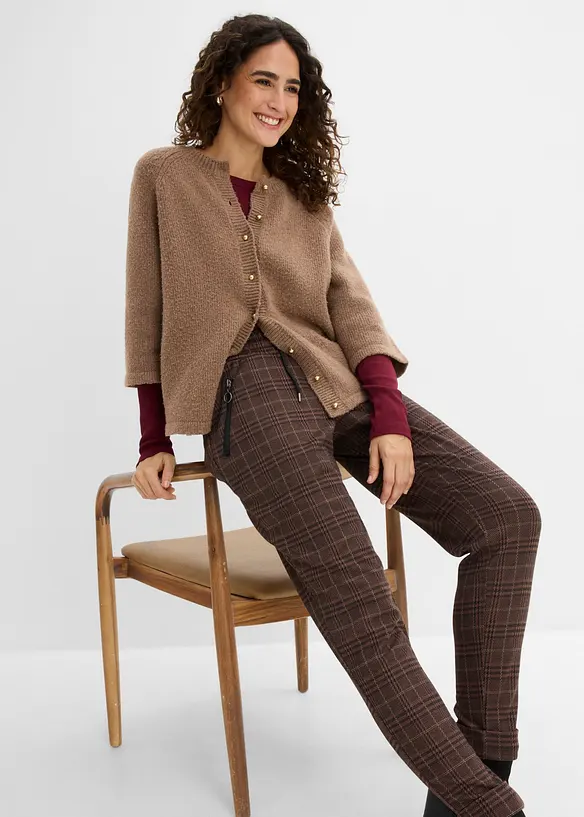 Pantalon jogger &agrave; carreaux Prince de Galles, bonprix
