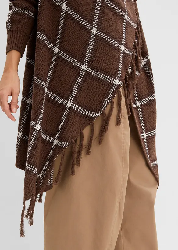 Longstrickjacke mit Fransen, bonprix
