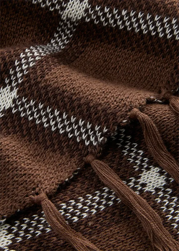 Longstrickjacke mit Fransen, bonprix