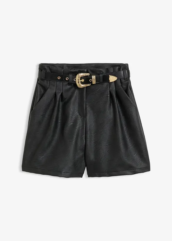 Short enduit avec ceinture, bonprix