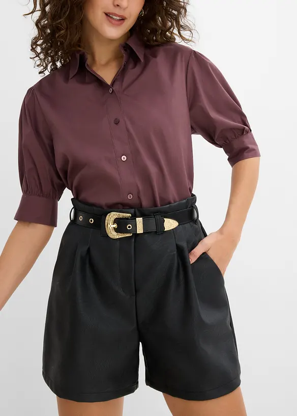 Short enduit avec ceinture, bonprix