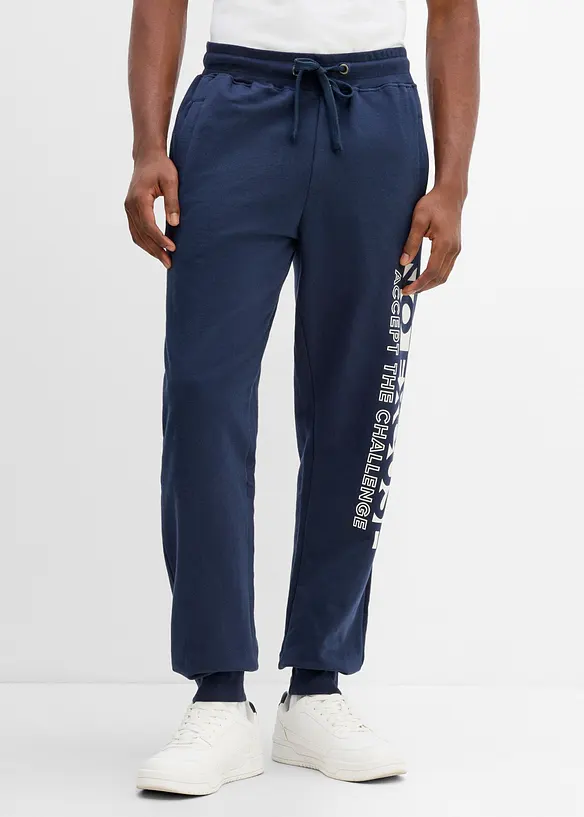 Pantalon de jogging &agrave; imprim&eacute; sportif, 100% coton, bonprix